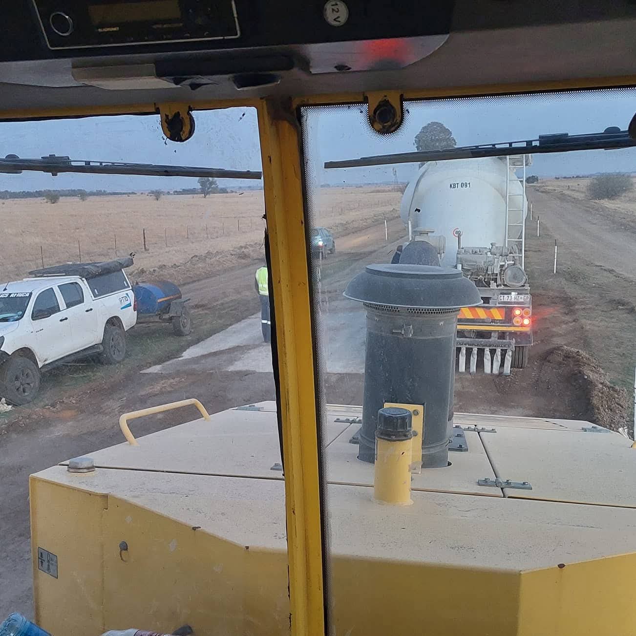 Operating machinery in the field. a daily reality for Nicolaas across farm and road sites.